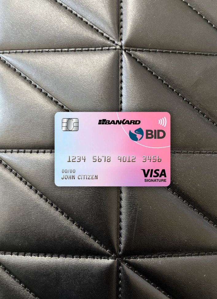 Ecuador Banco Interamericano de desarrollo (BID) bank visa signature card photolook front